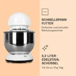 Bella Küchenmaschine 2000 W / 2,7 PS 5 Ltr Edelstahl BPA-frei 12 Bella Küchenmaschine 2000 W / 2,7 PS 5 Ltr Edelstahl BPA-frei -Klarstein 10008233 de 0005 logo