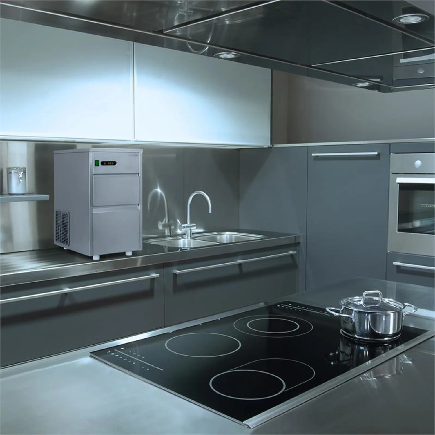 Powericer XL Eiswürfelmaschine Industrie 145W 20 Kg/d 3,5 Kg Behälter 4 Powericer XL Eiswürfelmaschine Industrie 145W 20 Kg/d 3,5 Kg Behälter – Bild 2