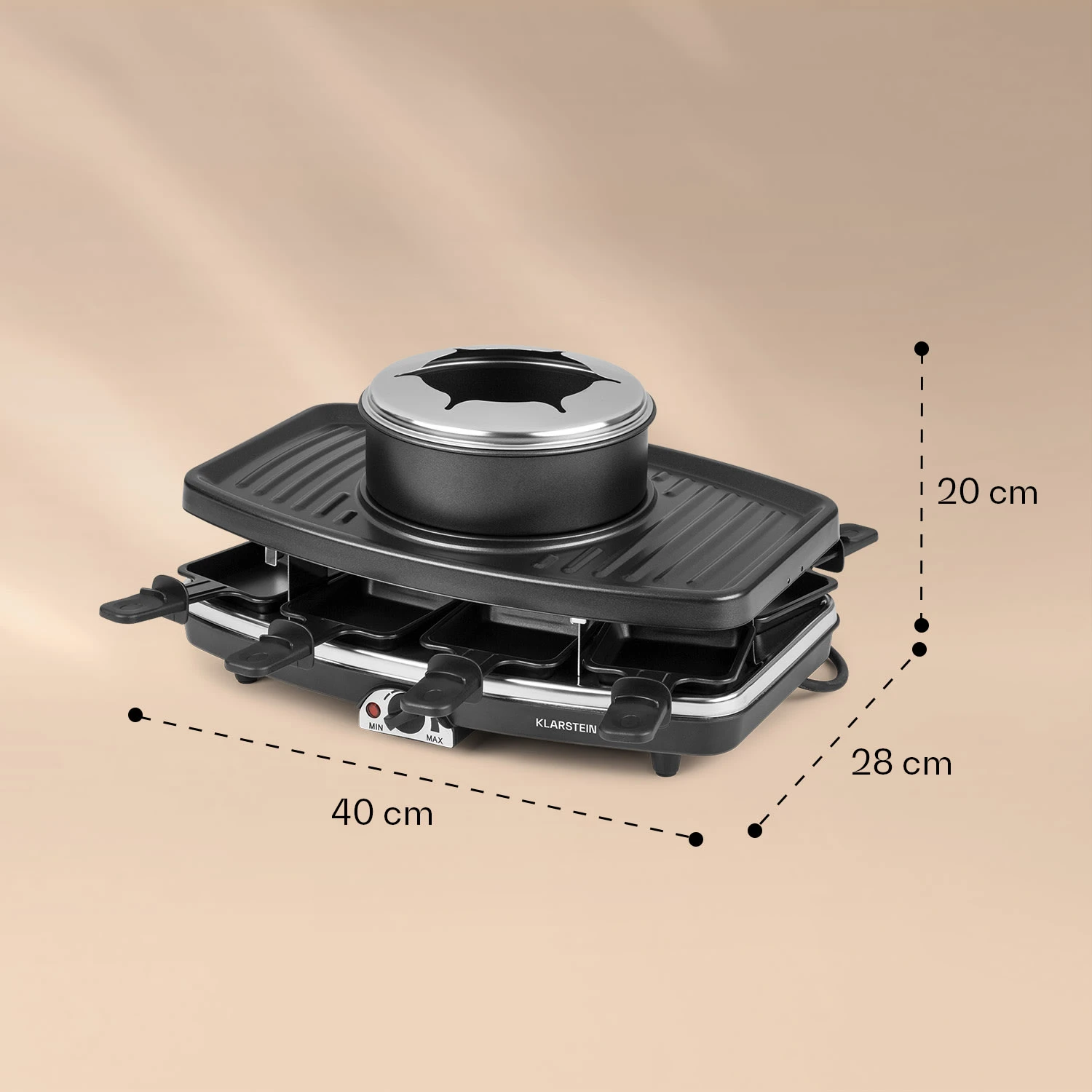 Entrecote 2-in-1 Raclettegrill & Fondue Naturstein 1100W 8 Personen 8 Entrecote 2-in-1 Raclettegrill & Fondue Naturstein 1100W 8 Personen – Bild 6