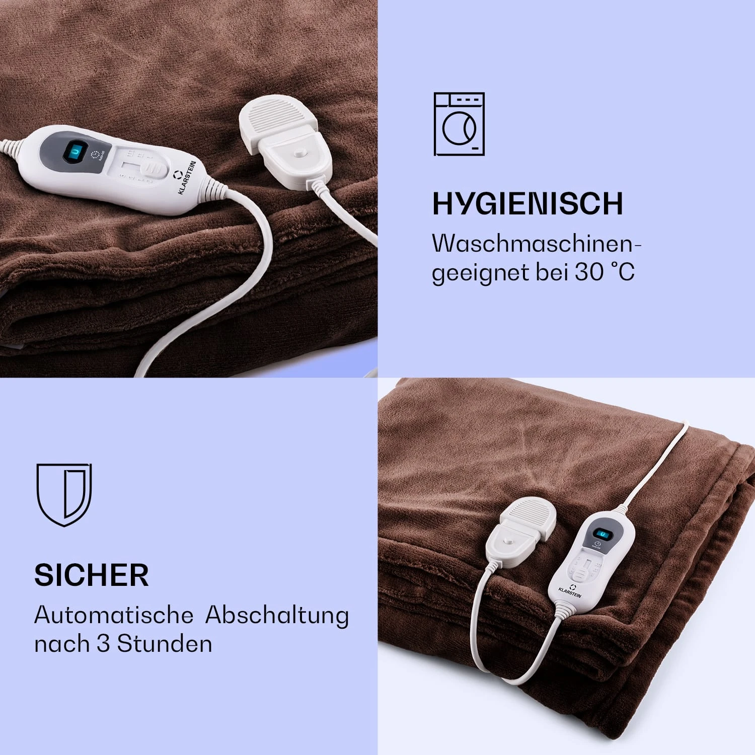 Dr. Watson XL Heizdecke 120W 3 Temperaturstufen 180x130 Cm Bedienteil 6 Dr. Watson XL Heizdecke 120W 3 Temperaturstufen 180x130 Cm Bedienteil – Bild 4