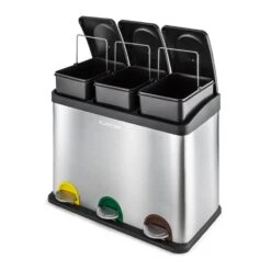 Ökosystem Edelstahl-Tretabfalleimer 45 Liter Recycling 9 Ökosystem Edelstahl-Tretabfalleimer 45 Liter Recycling -Klarstein 10024130 yy 0004 titel Klarstein oekosystem Muelleimer 3er
