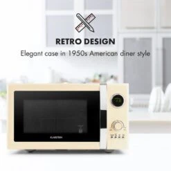 Fine Dinesty 2in1-Mikrowellen-Ofen Retro 23L 1000W 12 Programme Creme 12 Fine Dinesty 2in1-Mikrowellen-Ofen Retro 23L 1000W 12 Programme Creme -Klarstein 10027095 yy 0003 logo Klarstein Fine Dinesty 2in1 Mikrowellen Ofen creme