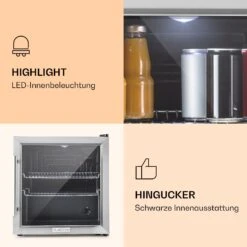 Beersafe L Kühlschrank 47 Liter 2 Böden Panoramaglastür Edelstahl 11 Beersafe L Kühlschrank 47 Liter 2 Böden Panoramaglastür Edelstahl -Klarstein 10027671 de 0003 logo