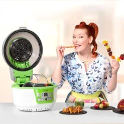 VitAir Turbo Heißluftfritteuse Grün-weiß 1400W Grillen Backen 9l -Klarstein 10028288 yy 0003 titel enie klarstein vitair heissluft frieteuse
