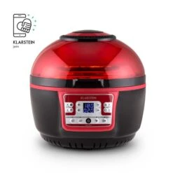 VitAir Turbo Heißluftfritteuse Rot-schwarz 1400W Grillen Backen 9l -Klarstein 10028289 yy 0004 logo Klarstein VitAir Heissluftfritteuse V2 rot schwarz