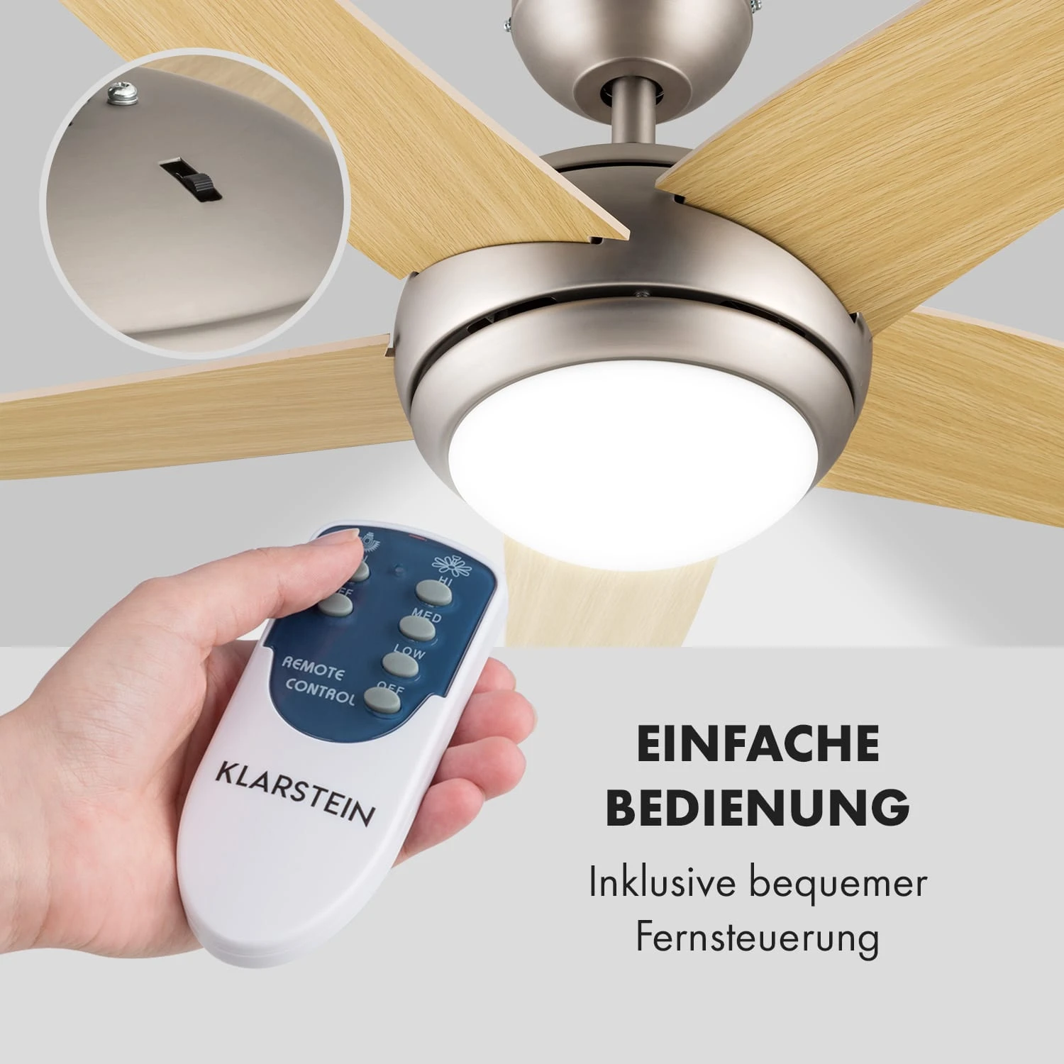 Bolero 2-in-1-Deckenventilator Leuchte 55W 10212m³/h Fernbedienung 5 Bolero 2-in-1-Deckenventilator Leuchte 55W 10212m³/h Fernbedienung – Bild 3