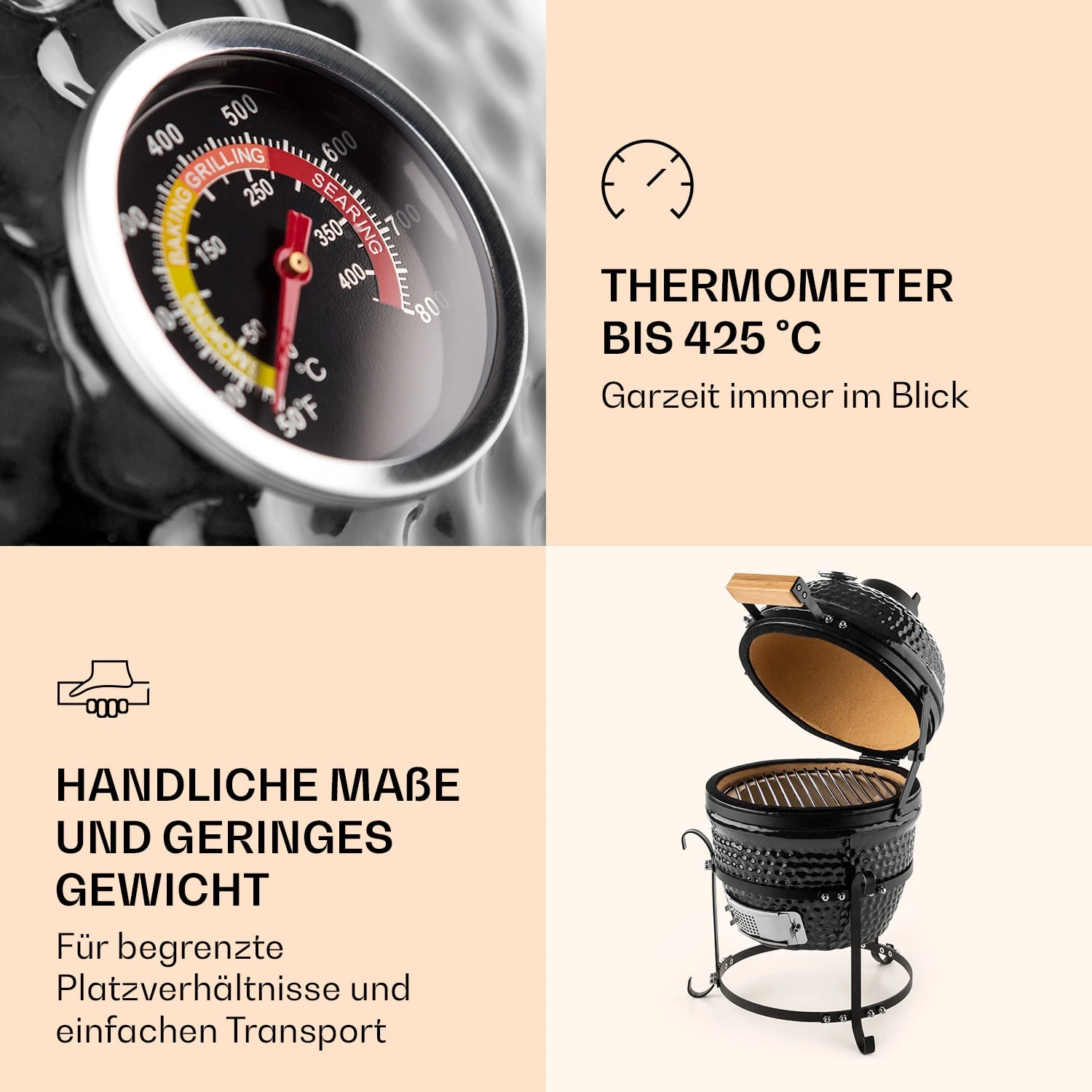Princesize Kamado-Grill Keramikgrill Edelstahl-Grillrost Smoker BBQ 7 Princesize Kamado-Grill Keramikgrill Edelstahl-Grillrost Smoker BBQ – Bild 5