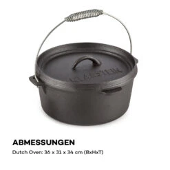 Hotrod 85 Dutch Oven BBQ-Topf 9 Qt / 8,5 Liter Gusseisen Schwarz -Klarstein 10029167 de 0008 logo