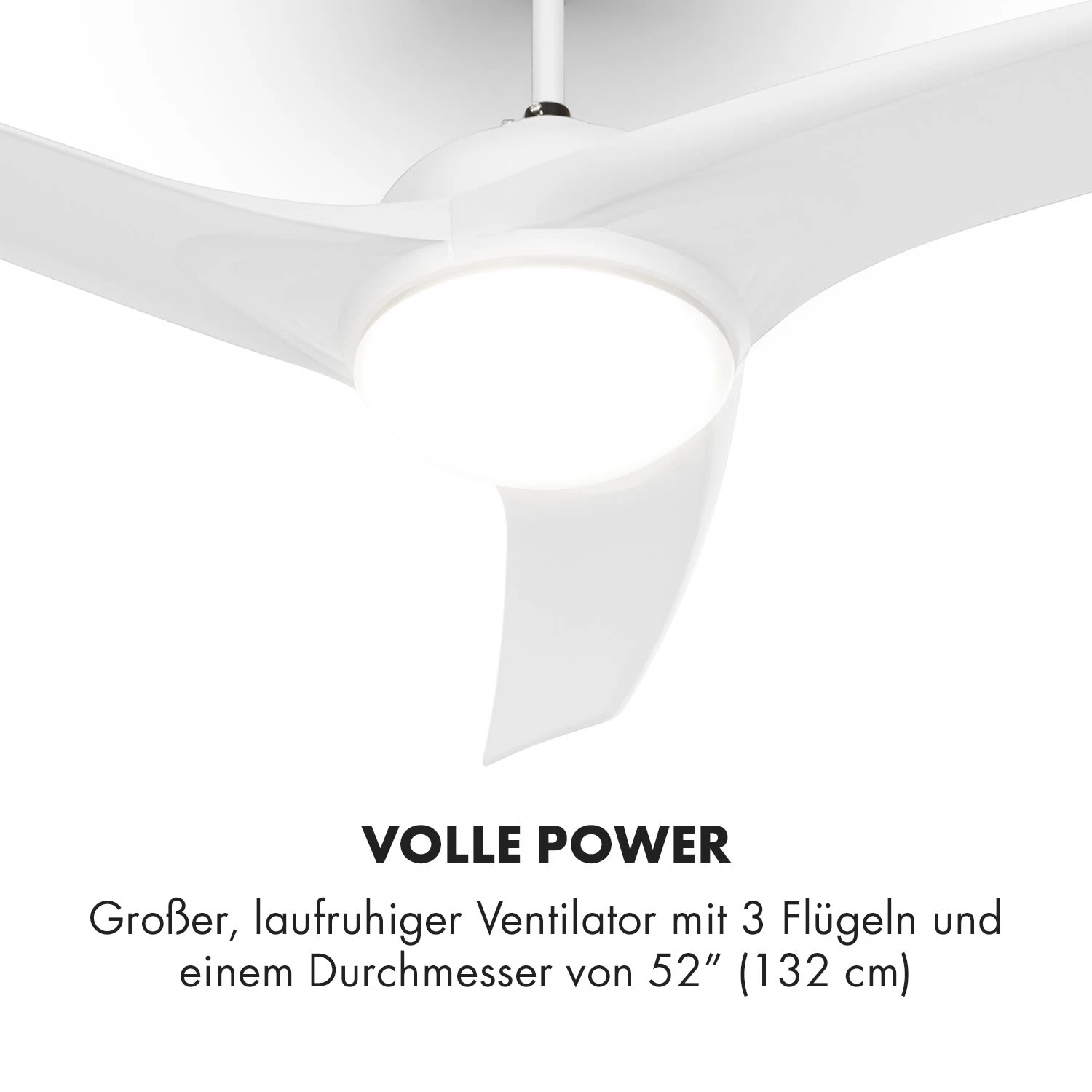 Figo 2-in-1-Deckenventilator Lampe Ø132cm 10.039m³/h Fernbedienung 5 Figo 2-in-1-Deckenventilator Lampe Ø132cm 10.039m³/h Fernbedienung – Bild 3