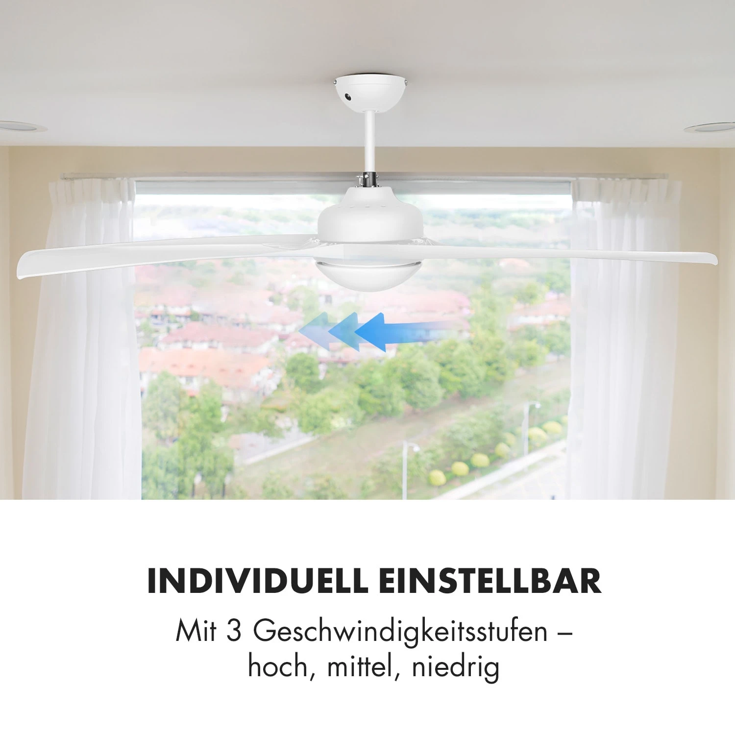 Figo 2-in-1-Deckenventilator Lampe Ø132cm 10.039m³/h Fernbedienung 7 Figo 2-in-1-Deckenventilator Lampe Ø132cm 10.039m³/h Fernbedienung – Bild 5