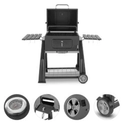 Bigfoot Holzkohlegrill Smoker BBQ-Grill 55 X 40 Cm Stahl Schwarz 13 Bigfoot Holzkohlegrill Smoker BBQ-Grill 55 X 40 Cm Stahl Schwarz -Klarstein 10029763 yy 0004 detail Klarstein Bigfoot BBQ Grill Smoker