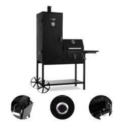 Fleischbrocken Holzkohlegrill Smoker Räucherofen BBQ-Grill Schwarz 13 Fleischbrocken Holzkohlegrill Smoker Räucherofen BBQ-Grill Schwarz -Klarstein 10030554 yy 0005 detail Professional charcoal grill and smoker