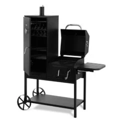 Fleischbrocken Holzkohlegrill Smoker Räucherofen BBQ-Grill Schwarz 15 Fleischbrocken Holzkohlegrill Smoker Räucherofen BBQ-Grill Schwarz -Klarstein 10030554 yy 0007 front Professional charcoal grill and smoker