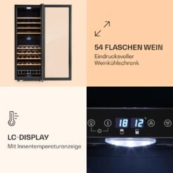 Vinamour 54 Duo Weinkühlschrank 2 Zonen 148 Ltr 54 Fl Touch-Display 13 Vinamour 54 Duo Weinkühlschrank 2 Zonen 148 Ltr 54 Fl Touch-Display -Klarstein 10030714 de 0004 logo