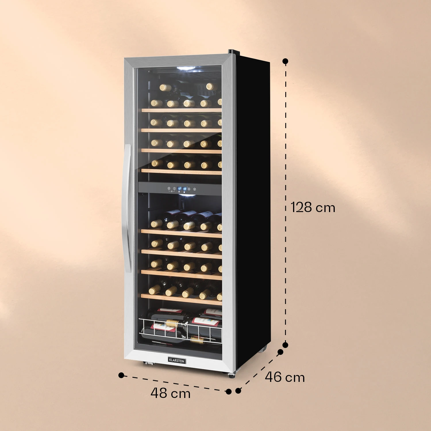 Vinamour 54 Duo Weinkühlschrank 2 Zonen 148 Ltr 54 Fl Touch-Display 8 Vinamour 54 Duo Weinkühlschrank 2 Zonen 148 Ltr 54 Fl Touch-Display – Bild 6