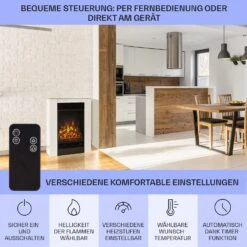  Studio 5 Elektrischer Kamin Heizlüfter 900/1800 W Fernbedienung -Klarstein 10031572 de 0006 usp