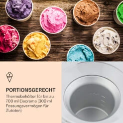 Schneeflöckchen Eiscremebereiter Thermoelektrisch 700ml Leise Weiß -Klarstein 10031663 de 0005 logo