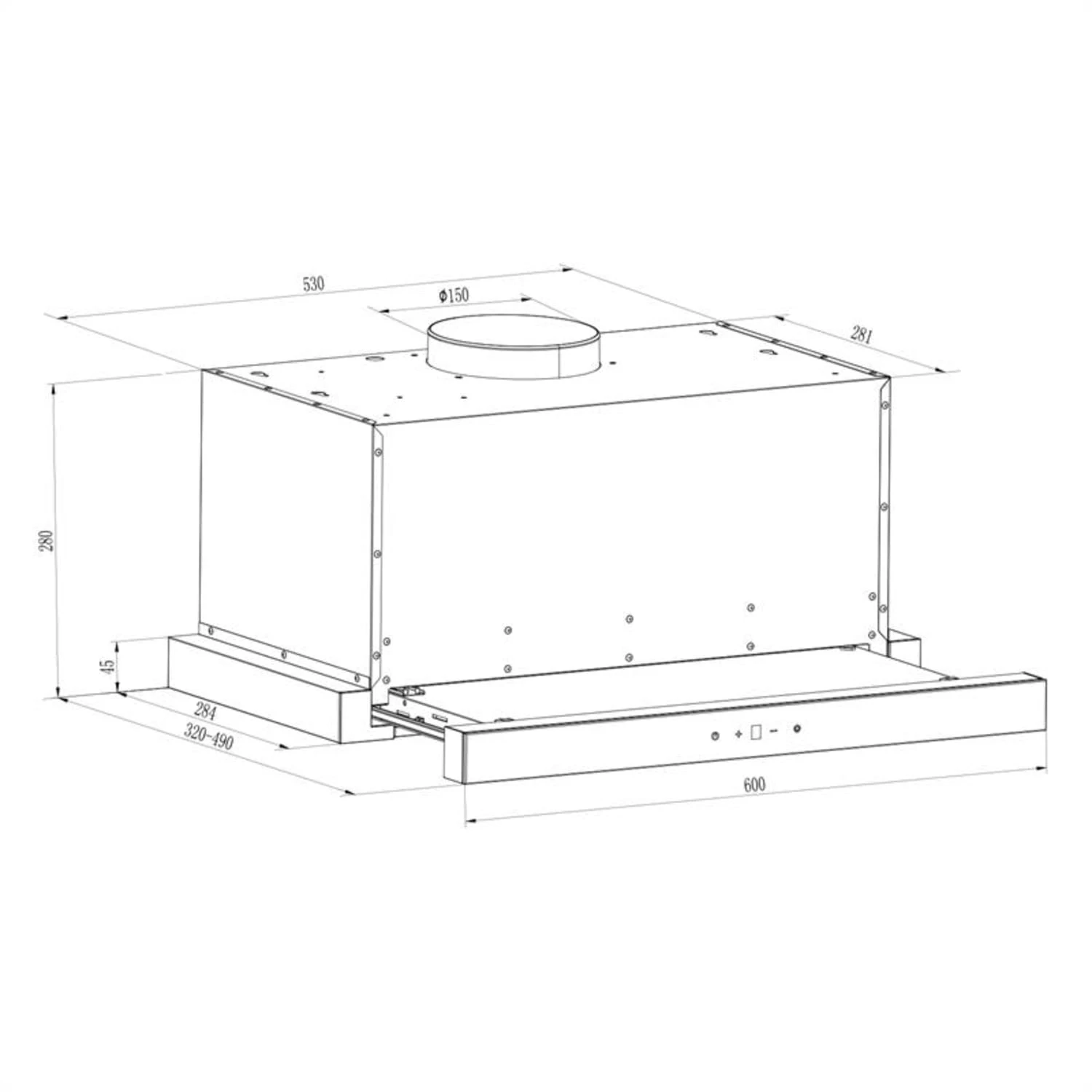 Vinea Unterbau-Dunstabzugshaube Flachschirmhaube 60cm Schwarz 7 Vinea Unterbau-Dunstabzugshaube Flachschirmhaube 60cm Schwarz – Bild 5