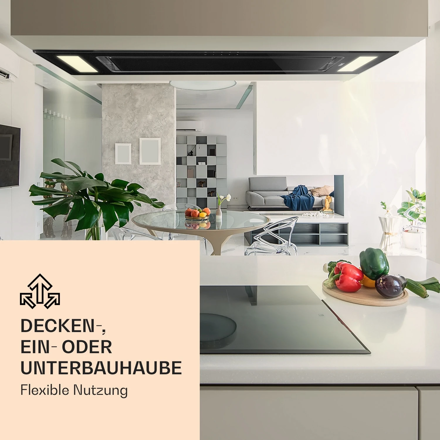 Remy Deckenhaube 90 Cm 619 M³/h 230W 3 Stufen Fernbedienung 4 Remy Deckenhaube 90 Cm 619 M³/h 230W 3 Stufen Fernbedienung – Bild 2