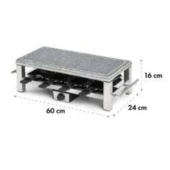 Schmelzlette Raclette 1500W Naturstein-Platte Edelstahlgehäuse -Klarstein 10032028 yy 0006 logo Klarstein Schmelzlette Raclette 1500W Edelstahl