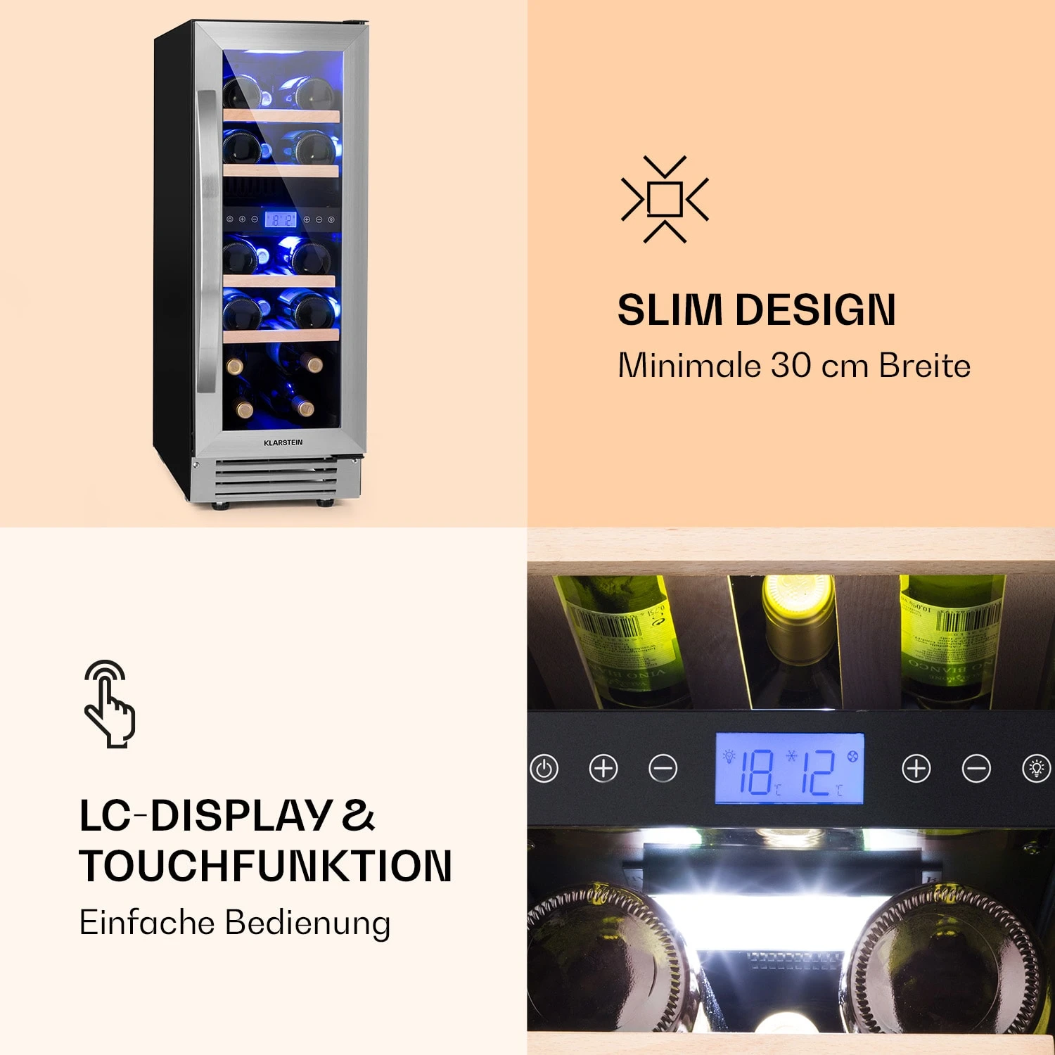 Vinovilla 17 Built-In Duo Weinkühlschrank 2 Zonen 53l 17 Fl. Glastür 7 Vinovilla 17 Built-In Duo Weinkühlschrank 2 Zonen 53l 17 Fl. Glastür – Bild 5