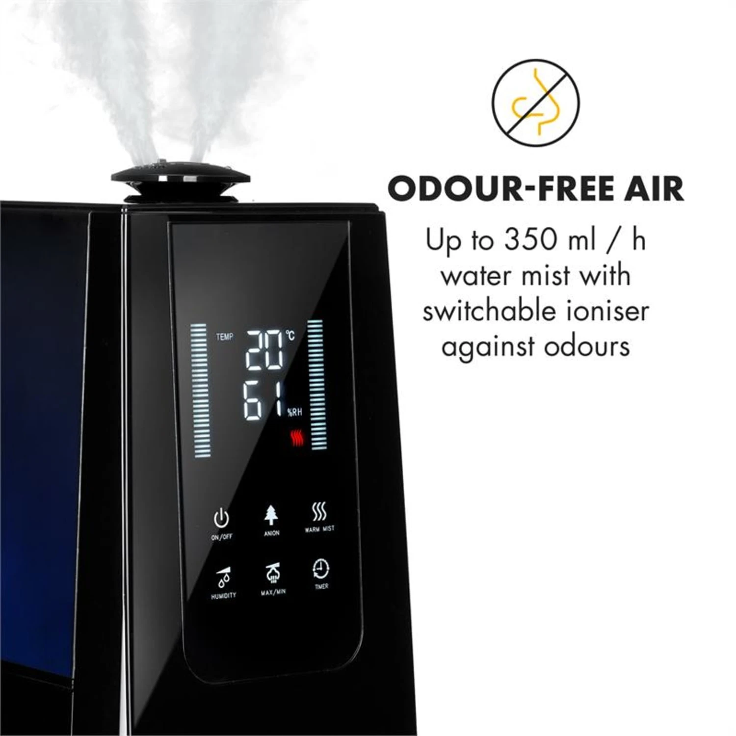 VapoAir Luftbefeuchter Ionisator 350ml/h 5,5l Tank Aroma Fernbedienung 5 VapoAir Luftbefeuchter Ionisator 350ml/h 5,5l Tank Aroma Fernbedienung – Bild 3