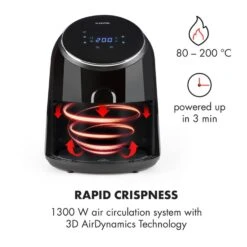 AirVital Heißluftfritteuse 1300W 2,5l CeraPlus-Antihaft Touch Schwarz 13 AirVital Heißluftfritteuse 1300W 2,5l CeraPlus-Antihaft Touch Schwarz -Klarstein 10032332 yy 0004 logo Klarstein AirVital Heissluftfritteuse 1300W schwarz reedit