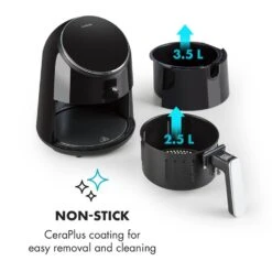 AirVital Heißluftfritteuse 1300W 2,5l CeraPlus-Antihaft Touch Schwarz 15 AirVital Heißluftfritteuse 1300W 2,5l CeraPlus-Antihaft Touch Schwarz -Klarstein 10032332 yy 0006 logo Klarstein AirVital Heissluftfritteuse 1300W schwarz