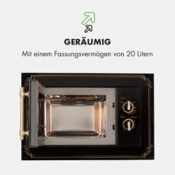 Victoria 20 Einbau-Mikrowelle, 20 L, 800 W, Grill: 1000 W, Schwarz 18 Victoria 20 Einbau-Mikrowelle, 20 L, 800 W, Grill: 1000 W, Schwarz -Klarstein 10032591 de 0007 logo