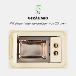 Victoria 20 Einbau-Mikrowelle, 20 L, 800 W, Grill: 1000 W, Elfenbein 18 Victoria 20 Einbau-Mikrowelle, 20 L, 800 W, Grill: 1000 W, Elfenbein -Klarstein 10032592 de 0007 logo