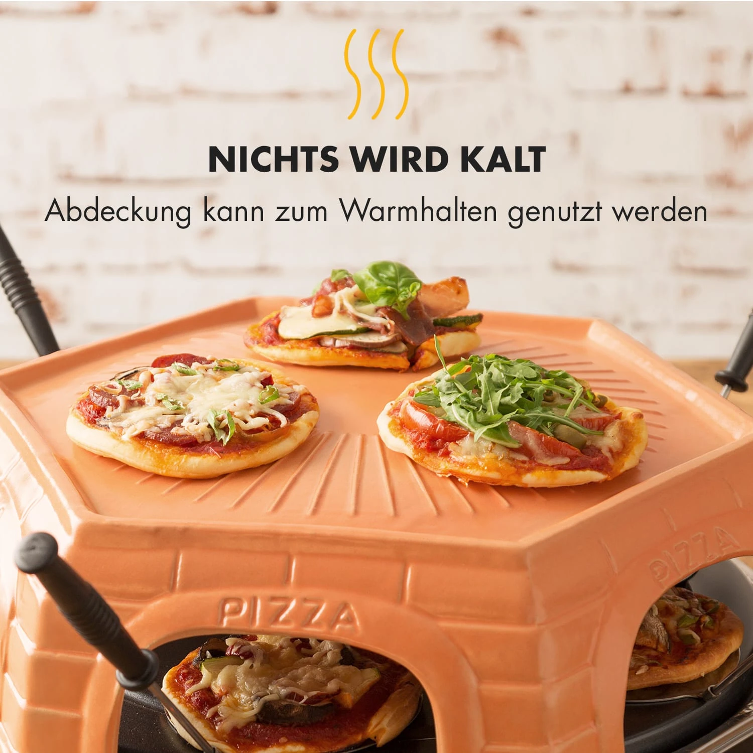 Capricciosa Pizzaofen 1500W Abdeckung Aus Terracotta Warmhaltefunktion 8 Capricciosa Pizzaofen 1500W Abdeckung Aus Terracotta Warmhaltefunktion – Bild 6