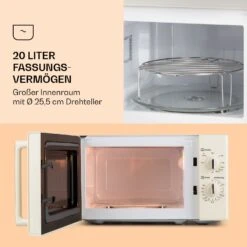 Caroline Mikrowellen-Grill 20 Ltr 700 W / 1000 W Ø 25,5cm Retro -Klarstein 10032641 de 0003 logo