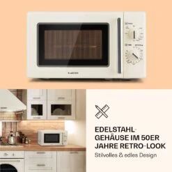 Caroline Mikrowellen-Grill 20 Ltr 700 W / 1000 W Ø 25,5cm Retro -Klarstein 10032641 de 0005 logo