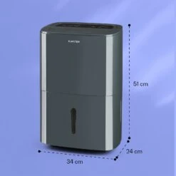 DryFy 20 Luftentfeuchter 420W 20l/d 230m³/h 40-50m² DrySelect 45dB 19 DryFy 20 Luftentfeuchter 420W 20l/d 230m³/h 40-50m² DrySelect 45dB -Klarstein 10032663 yy 0011 dimensions