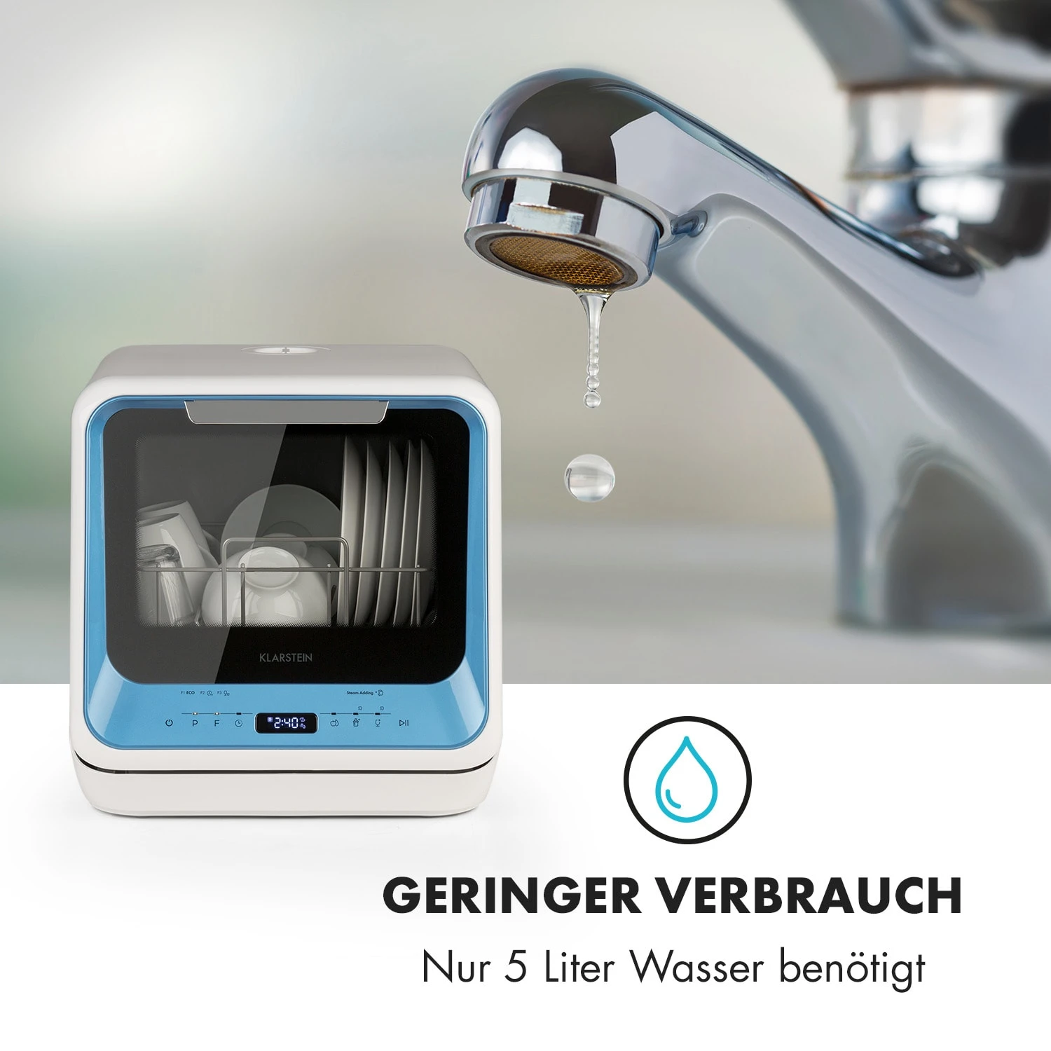 Amazonia Mini Geschirrspülmaschine 6 Programme LED-Display 8 Amazonia Mini Geschirrspülmaschine 6 Programme LED-Display – Bild 6