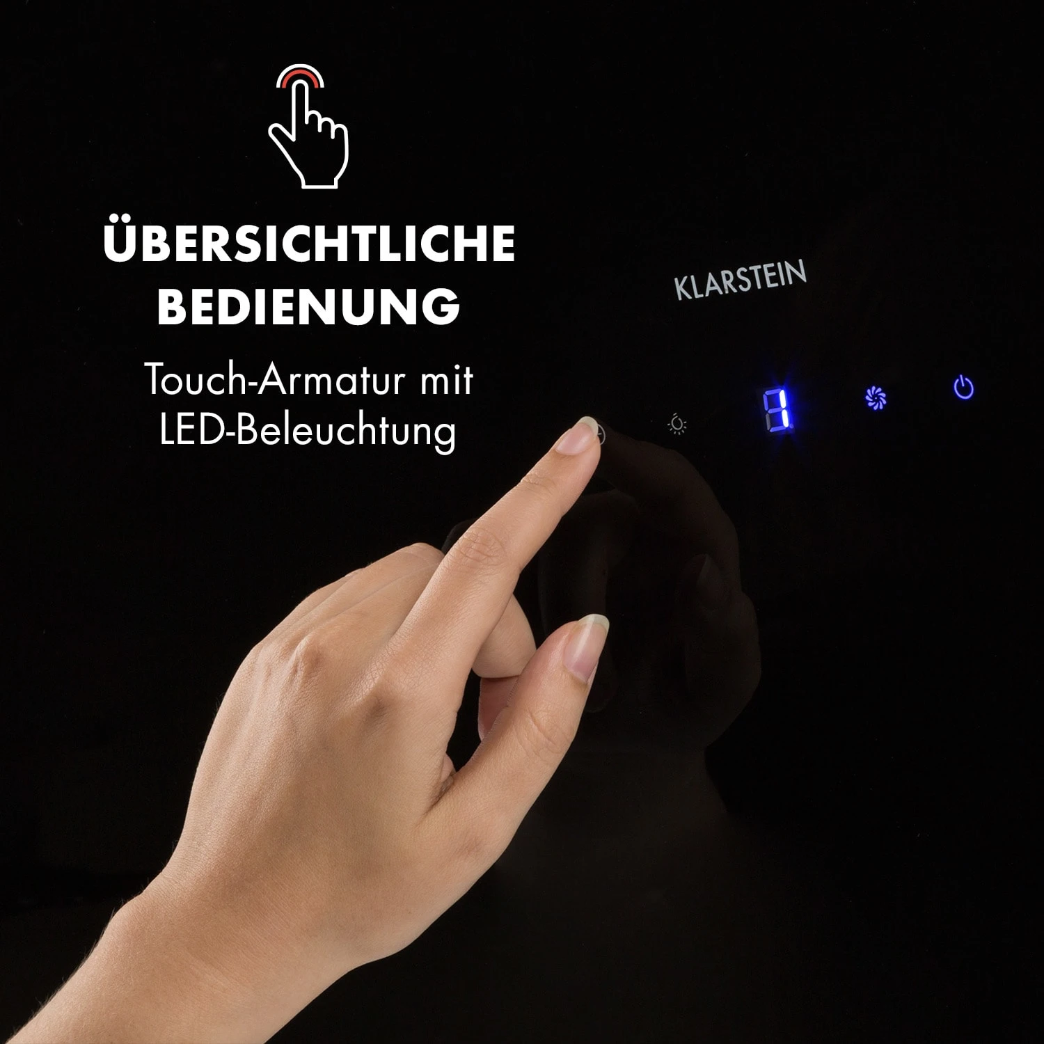 Annabelle 90 Dunstabzugshaube Glas 595 M³/h Touch-Armatur Schwarz 5 Annabelle 90 Dunstabzugshaube Glas 595 M³/h Touch-Armatur Schwarz – Bild 3