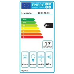 Annabelle 90 Dunstabzugshaube Glas 595 M³/h Touch-Armatur Schwarz 21 Annabelle 90 Dunstabzugshaube Glas 595 M³/h Touch-Armatur Schwarz -Klarstein 10032683 energy label