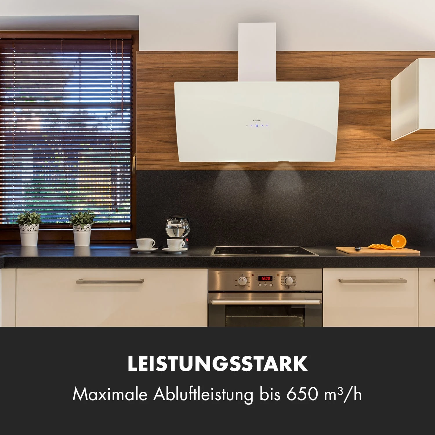 Annabelle 90 Dunstabzugshaube Glas 595 M³/h Touch-Armatur Weiß 4 Annabelle 90 Dunstabzugshaube Glas 595 M³/h Touch-Armatur Weiß – Bild 2