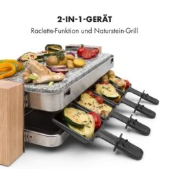 Prime-Rib Raclettegrill 8 Pers. 1500 W Natursteinplatte Edelstahl Holz -Klarstein 10032695 de 0004 logo