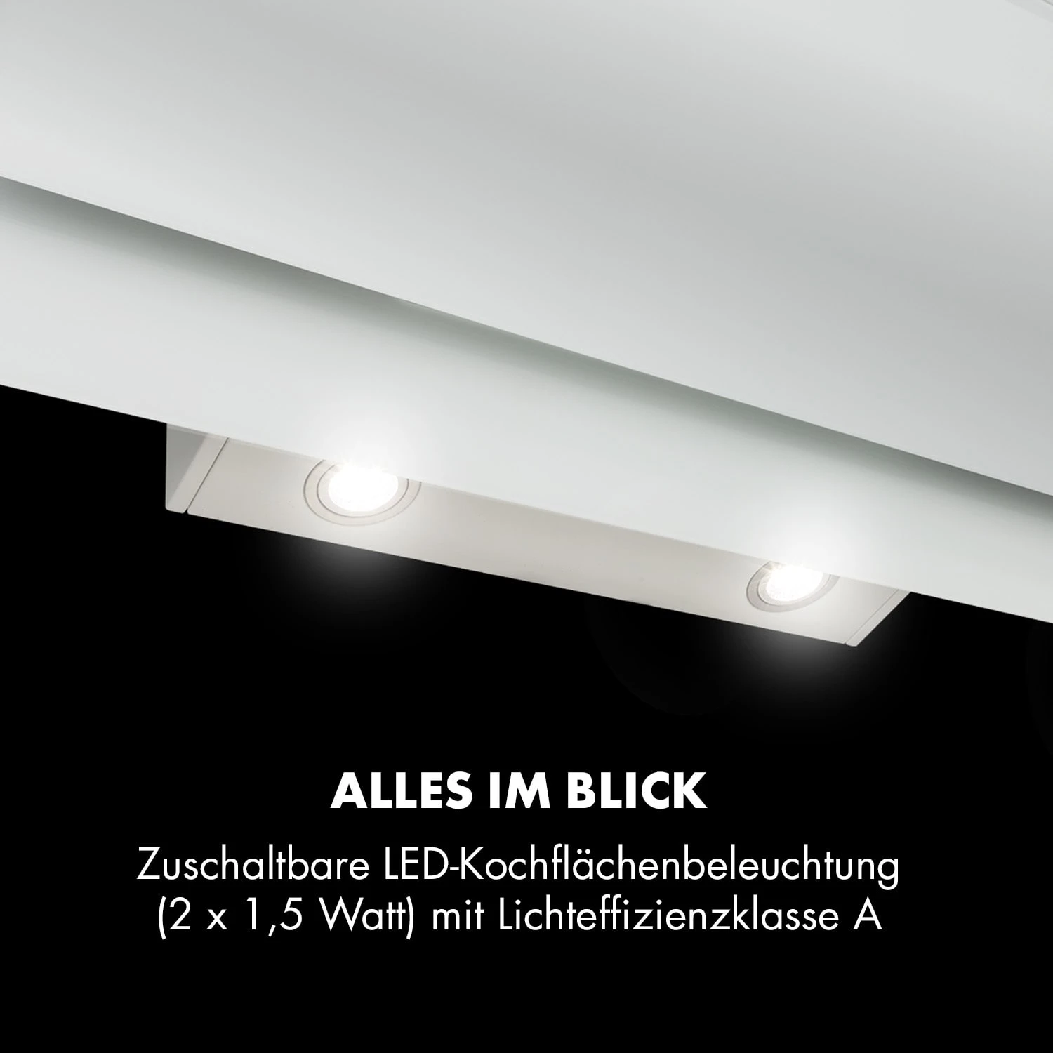 Aurica 90 Dunstabzugshaube 90cm 600 M³/h LED Touch Glas Weiß 9 Aurica 90 Dunstabzugshaube 90cm 600 M³/h LED Touch Glas Weiß – Bild 7