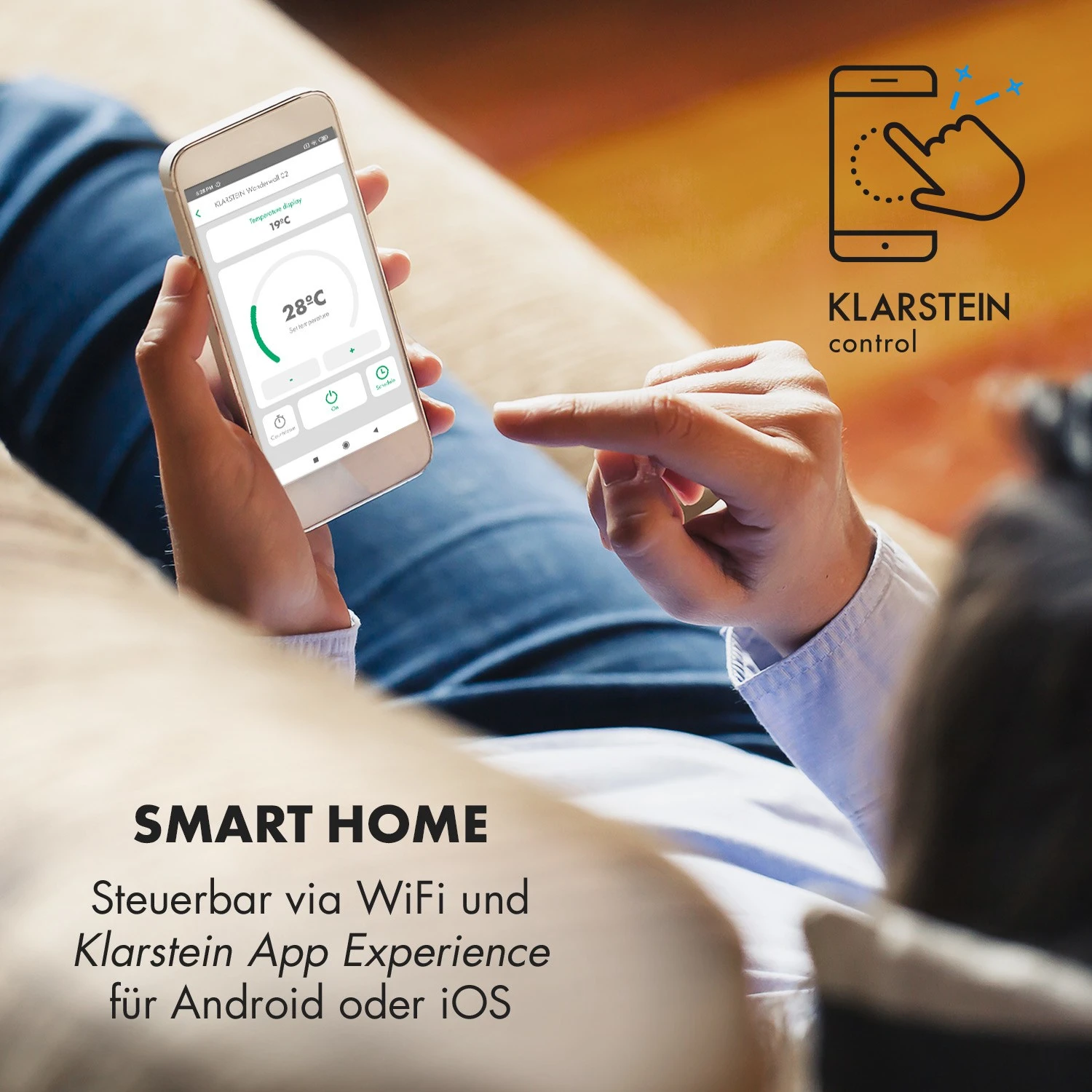 Wonderwall Smart Infrarotheizung 60x120cm App 720W Wochentimer IP24 4 Wonderwall Smart Infrarotheizung 60x120cm App 720W Wochentimer IP24 – Bild 2