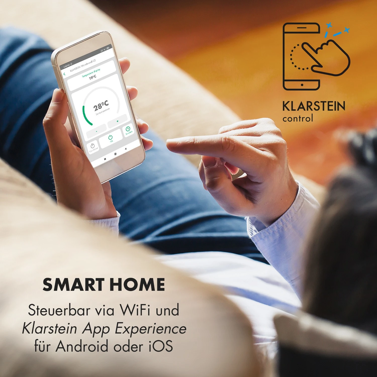 Wonderwall Smart Infrarotheizung 60x60cm App 360W Wochentimer IP24 4 Wonderwall Smart Infrarotheizung 60x60cm App 360W Wochentimer IP24 – Bild 2