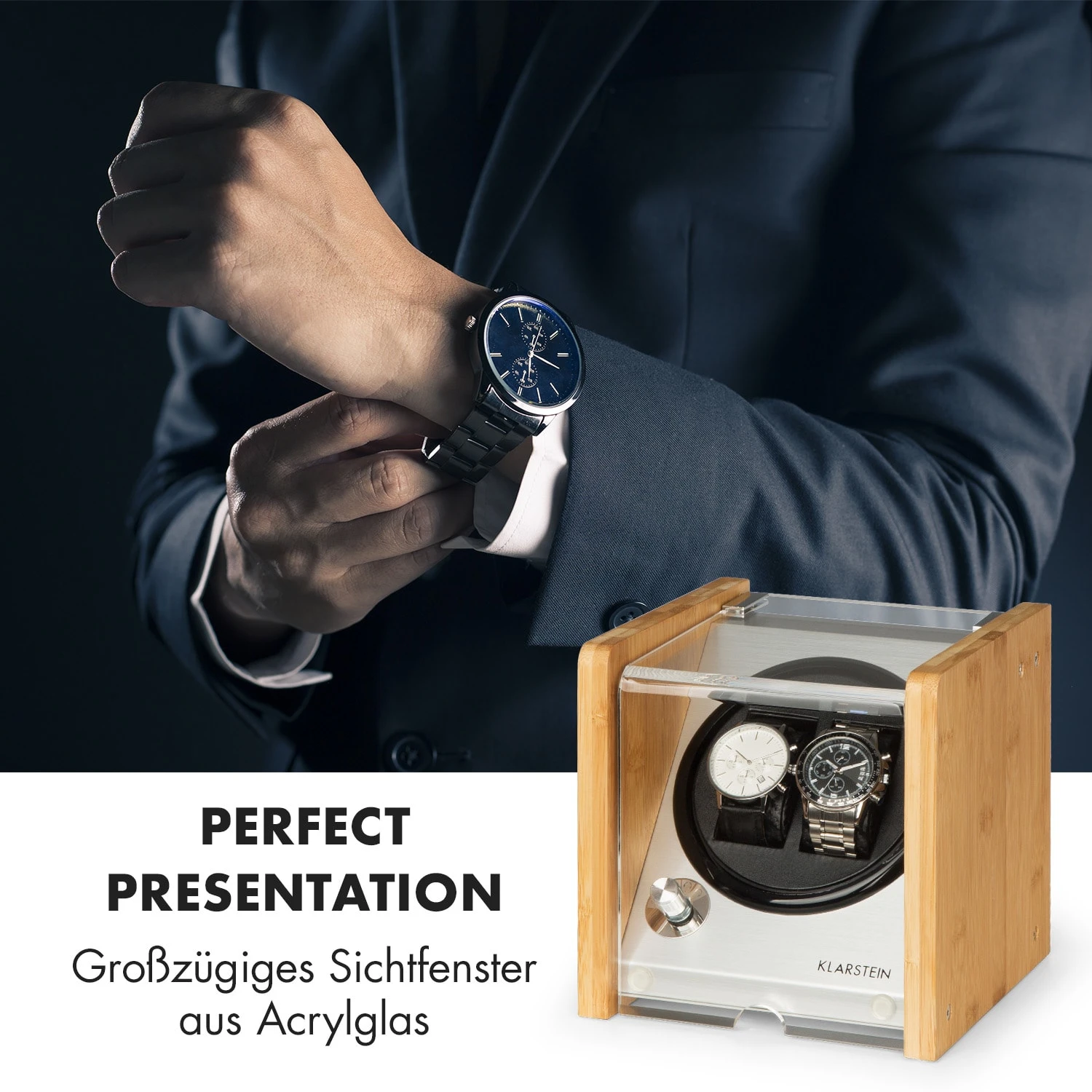 Hanoi 2 Uhrenbeweger, 2 Uhren, 3 Geschwindigkeiten, 4 Modi, Bambus 4 Hanoi 2 Uhrenbeweger, 2 Uhren, 3 Geschwindigkeiten, 4 Modi, Bambus – Bild 2