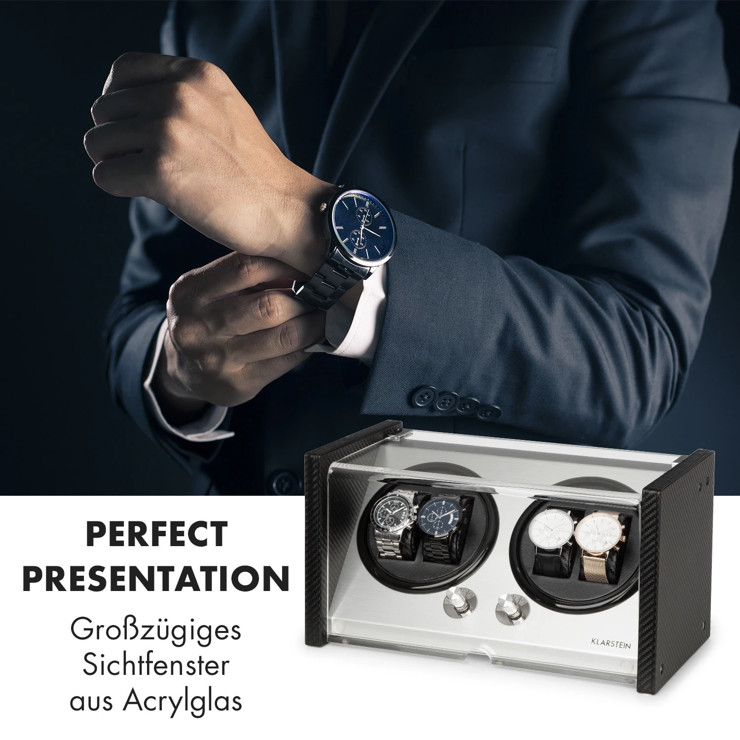 Tokyo 4 Uhrenbeweger, 4 Uhren, 3 Geschwindigkeiten, 4 Modi, Schwarz 4 Tokyo 4 Uhrenbeweger, 4 Uhren, 3 Geschwindigkeiten, 4 Modi, Schwarz – Bild 2