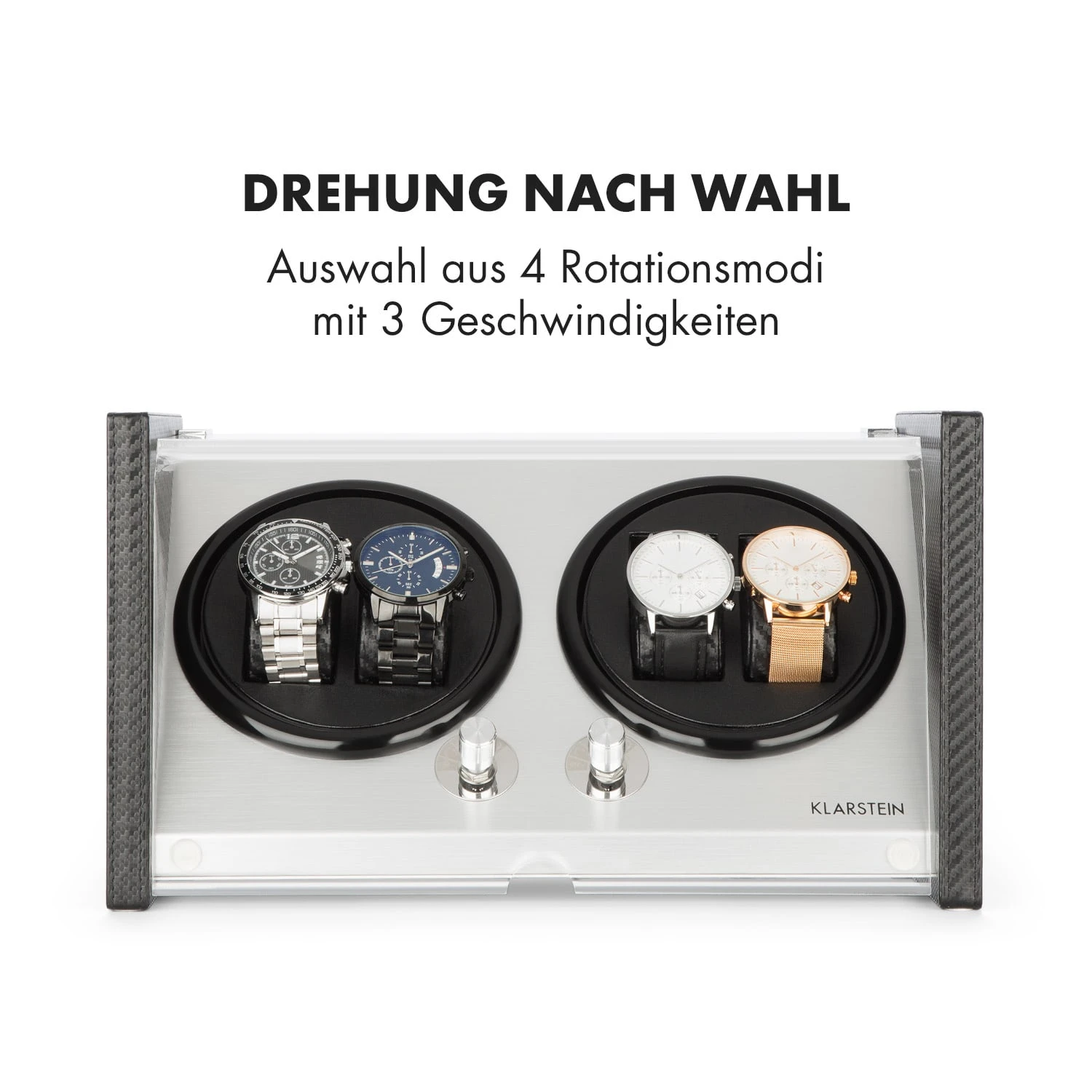 Tokyo 4 Uhrenbeweger, 4 Uhren, 3 Geschwindigkeiten, 4 Modi, Schwarz 6 Tokyo 4 Uhrenbeweger, 4 Uhren, 3 Geschwindigkeiten, 4 Modi, Schwarz – Bild 4