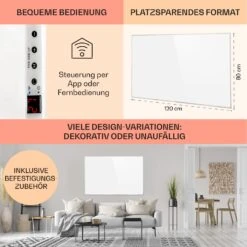 Wonderwall Smart Infrarotheizung 80x120cm App 960W Wochentimer IP24 16 Wonderwall Smart Infrarotheizung 80x120cm App 960W Wochentimer IP24 -Klarstein 10032803 DE 0006 usp