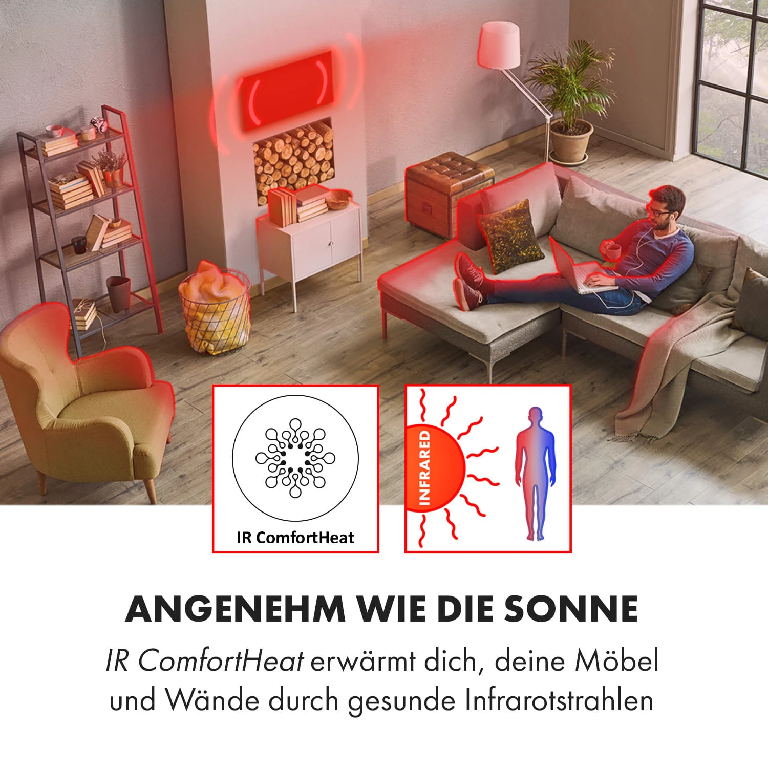 Wonderwall Smart Infrarotheizung 80x120cm App 960W Wochentimer IP24 7 Wonderwall Smart Infrarotheizung 80x120cm App 960W Wochentimer IP24 – Bild 5