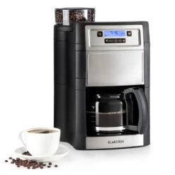 Klarstein 20 Aromatica II Kaffeemaschine, Mahlwerk, 1,25 L, Silber