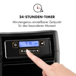 Aromatica II Set Kaffeemaschine, Mahlwerk, 1,25 L, Schwarz -Klarstein 10032874 de 0005 logo