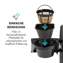 Aromatica II Set Kaffeemaschine, Mahlwerk, 1,25 L, Schwarz -Klarstein 10032874 de 0007 logo